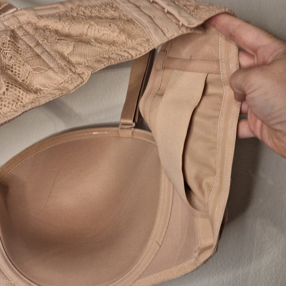 Torrid 46D Bombshell Everyday Strapless light nude cream Push-Up Bra - Picture 6 of 6